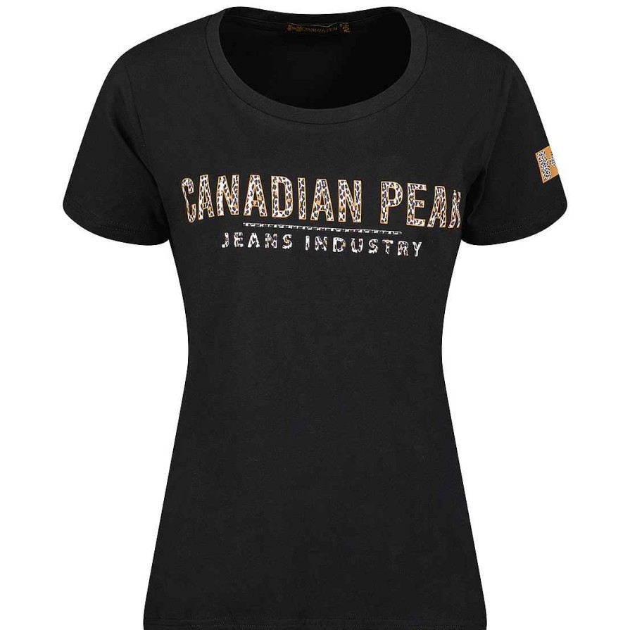 Femme Canadian Peak T-Shirt | Jolileak Black Rm Lady 204