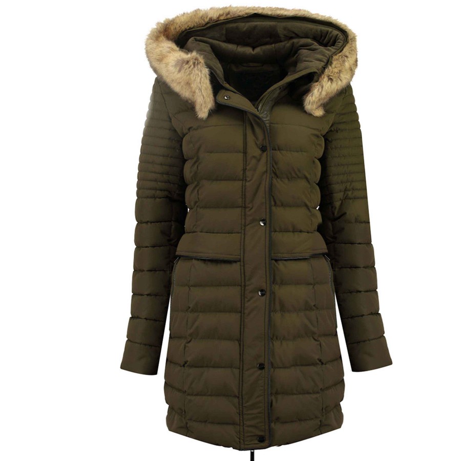 Femme Canadian Peak Parka | Charlizeak Kaki Lady Cp 054