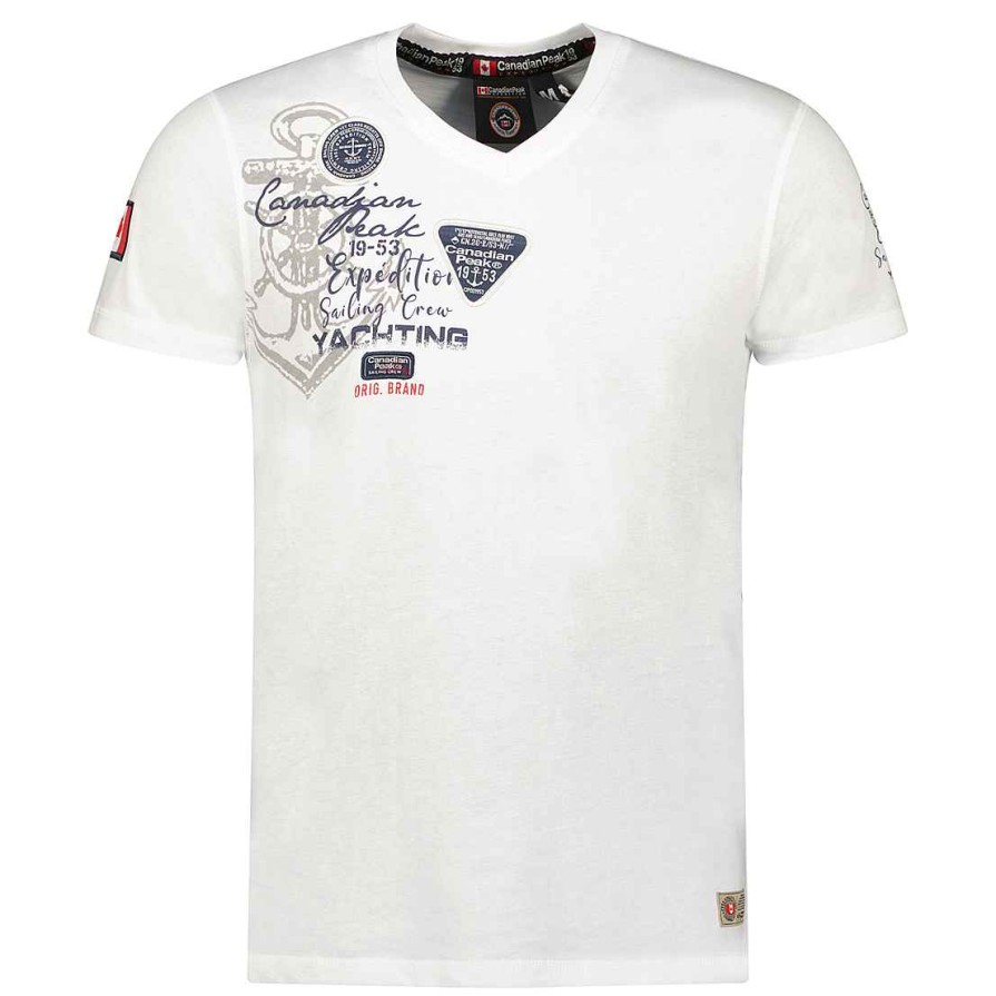 Homme Canadian Peak T-Shirt | Jademoreak White Rm Men 235