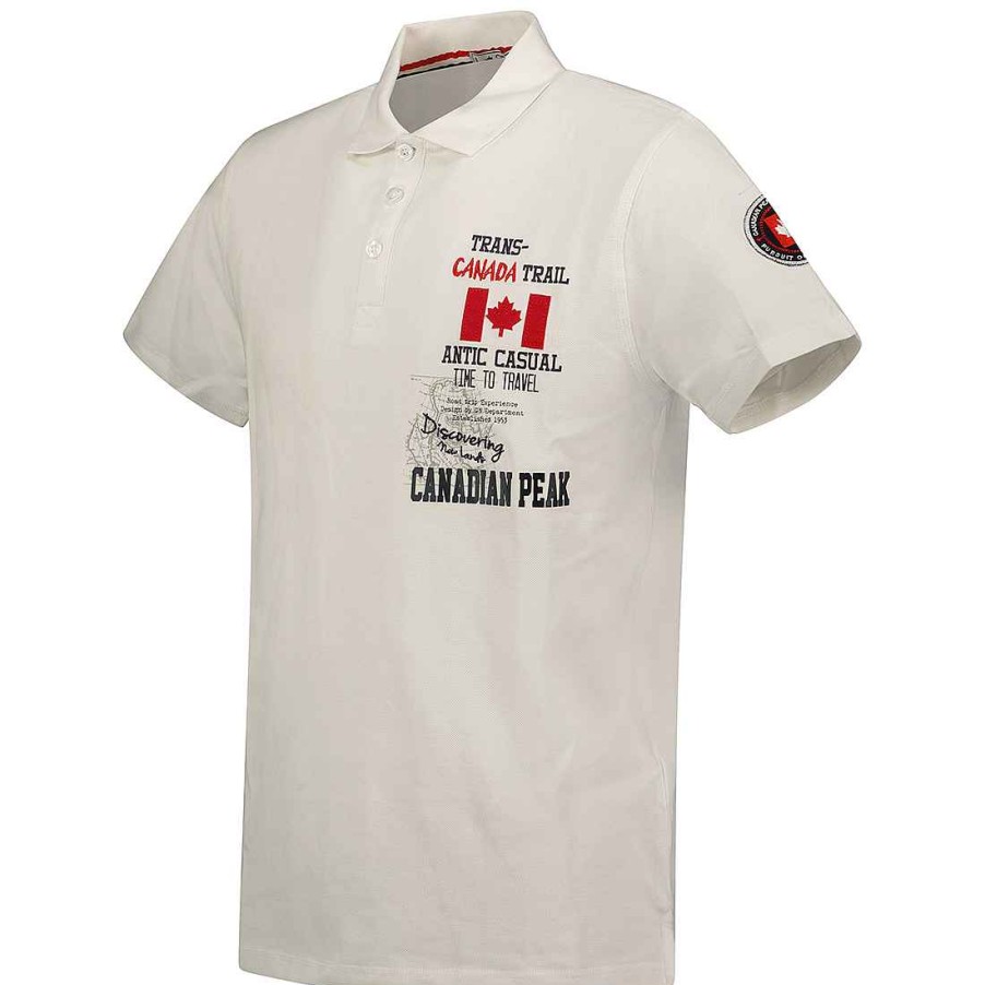 Homme Canadian Peak Polo | Kantrail White Rm Cp Men 254