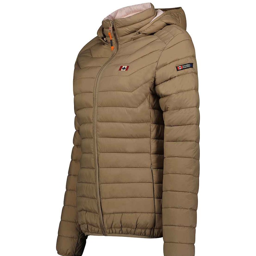 Femme Canadian Peak Blouson | Astonicheak Hood Taupe Lady 054