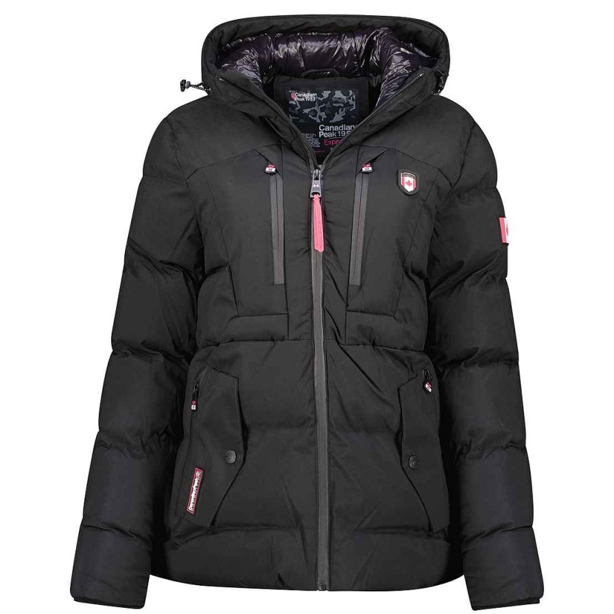 Femme Canadian Peak Parka | Cachoteak Lady Rm Bs Black Lady 001