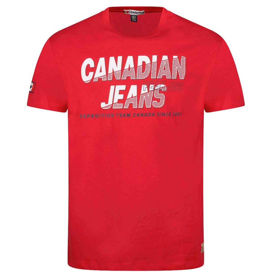 Homme Canadian Peak T-Shirt | Jaspereak Red Rm Men 249