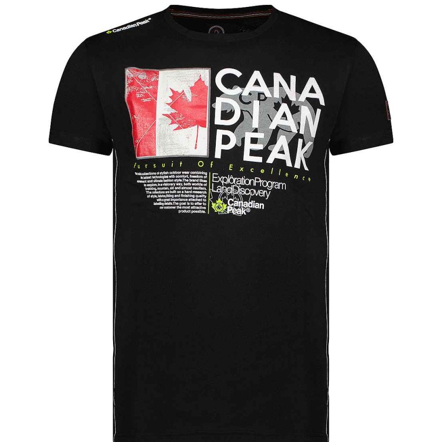 Homme Canadian Peak T-Shirt | Jiltord Ss Bs Cp Black Men 100