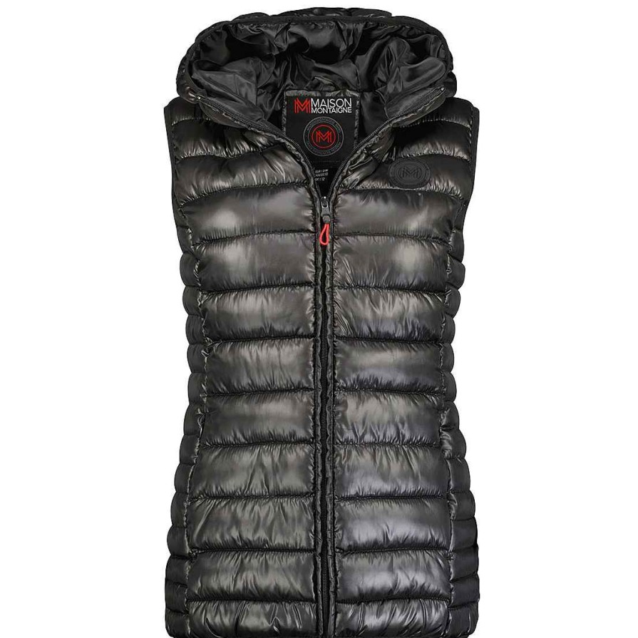 Femme Canadian Peak Gilet | Annemai Vest Hood Mt Black Lady 096