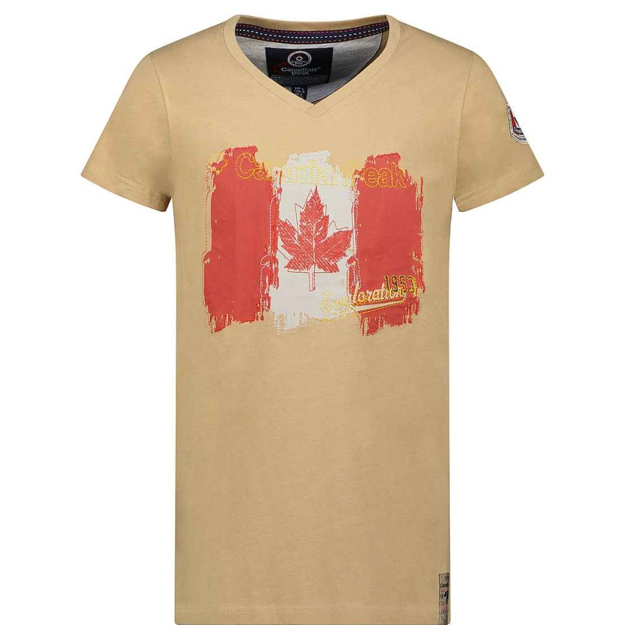 Homme Canadian Peak T-Shirt | Jerable Men Beige Cp Rm Men 235