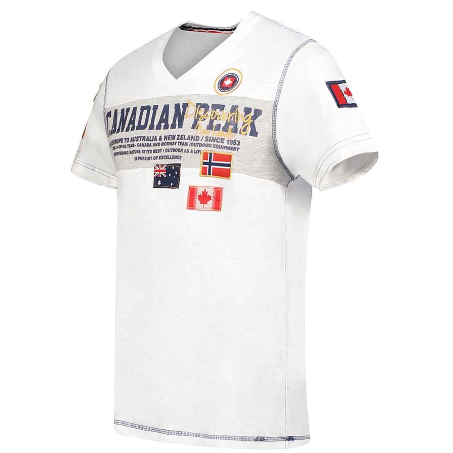 Homme Canadian Peak T-Shirt | Jiseak White Rm Men 235