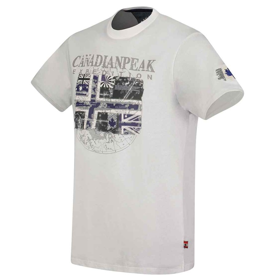 Homme Canadian Peak T-Shirt | Jaloneak White Rm Men 249