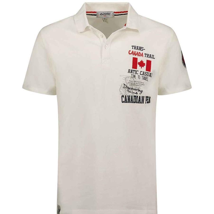 Homme Canadian Peak Polo | Kantrail White Rm Cp Men 254