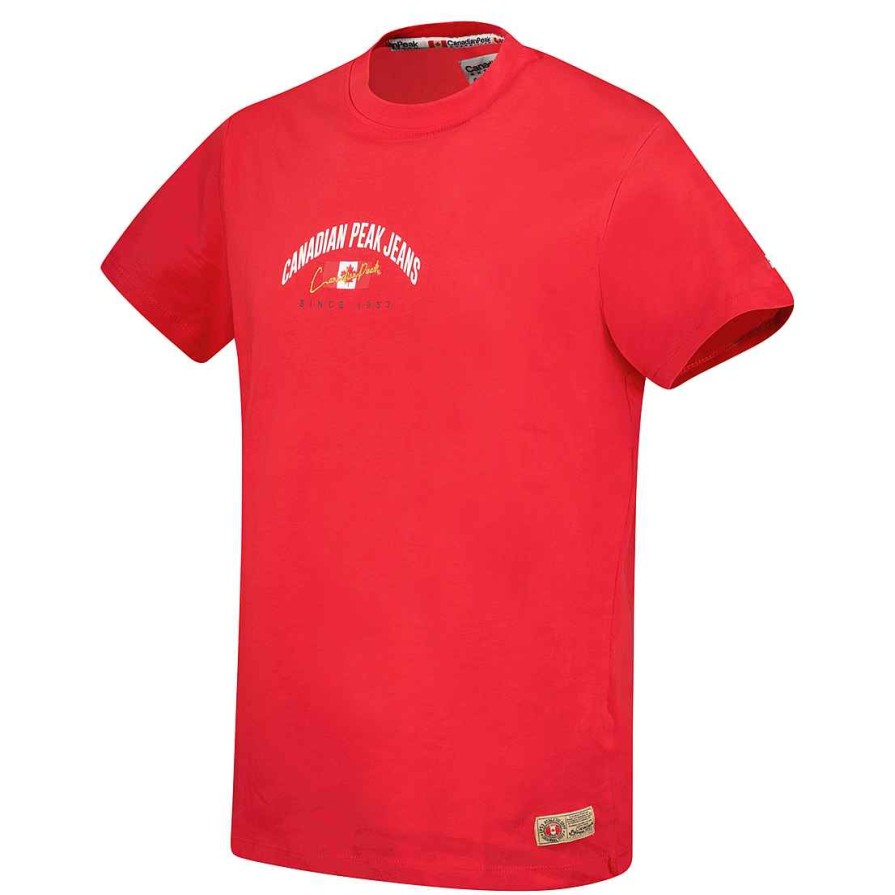 Homme Canadian Peak T-Shirt | Jhageneak Red Rm Men 249