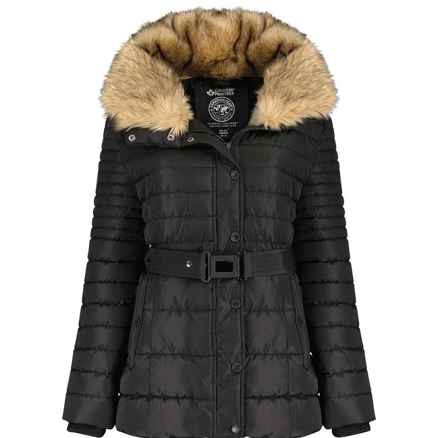 Femme Canadian Peak Parka | Belleneak Black Lady 001 Bs