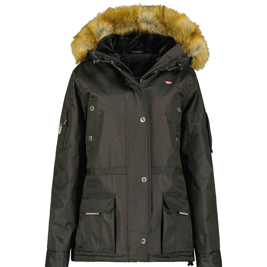 Femme Canadian Peak Parka | Acheak Black Cp Rm Lady 068