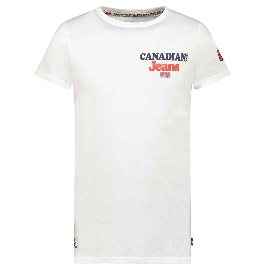 Homme Canadian Peak T-Shirt | Jouppeak White Rm Men 235