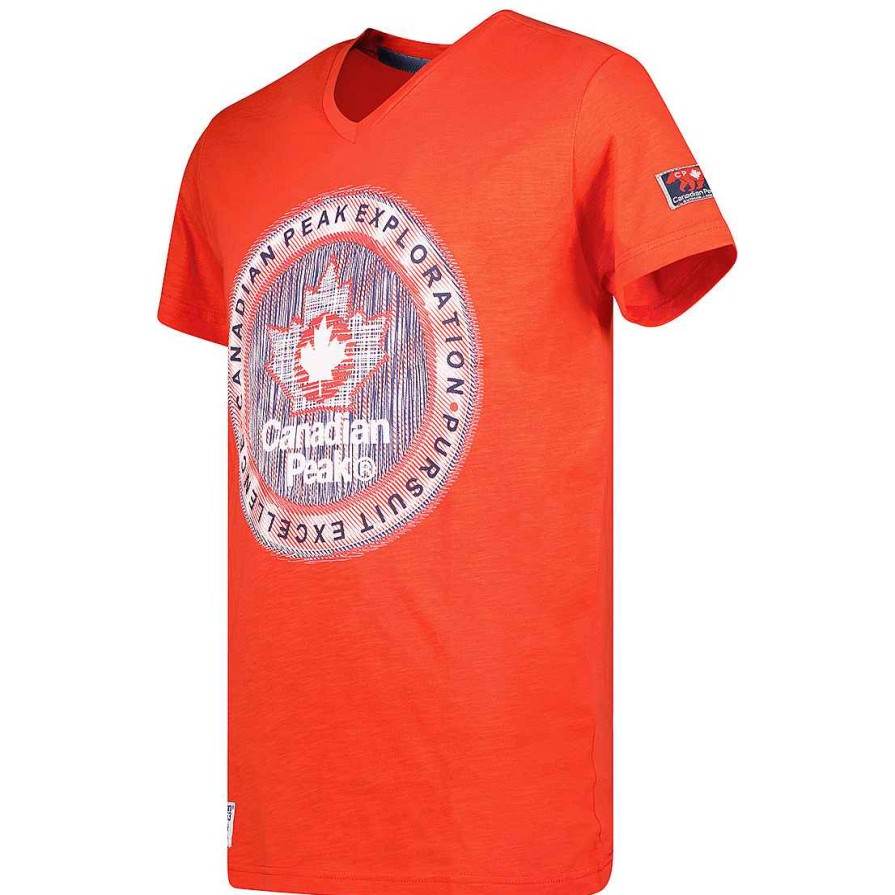 Homme Canadian Peak T-Shirt | Jimothe Ss Bs Cp Red Men 100