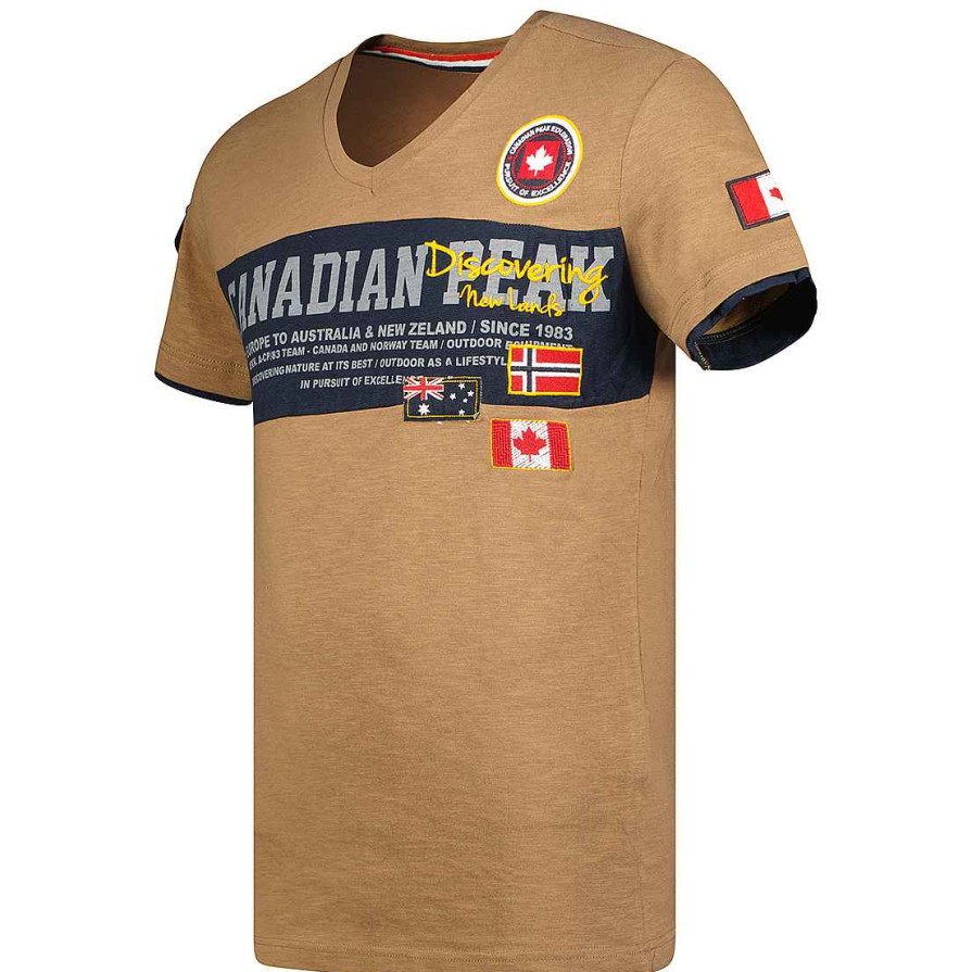 Homme Canadian Peak T-Shirt | Jipeak Ss Bs Cp Taupe Men 100