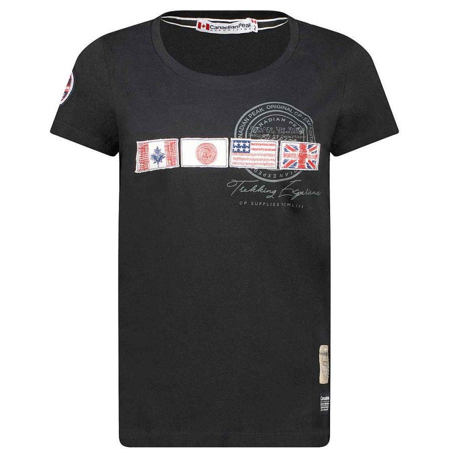 Femme Canadian Peak T-Shirt | Jorameak Black Rm Lady 235