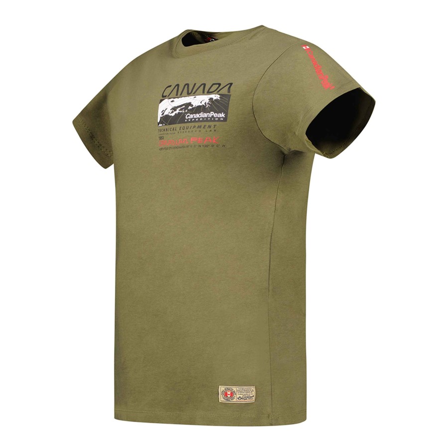 Homme Canadian Peak T-Shirt | Jholmeak Kaki Rm Men 249