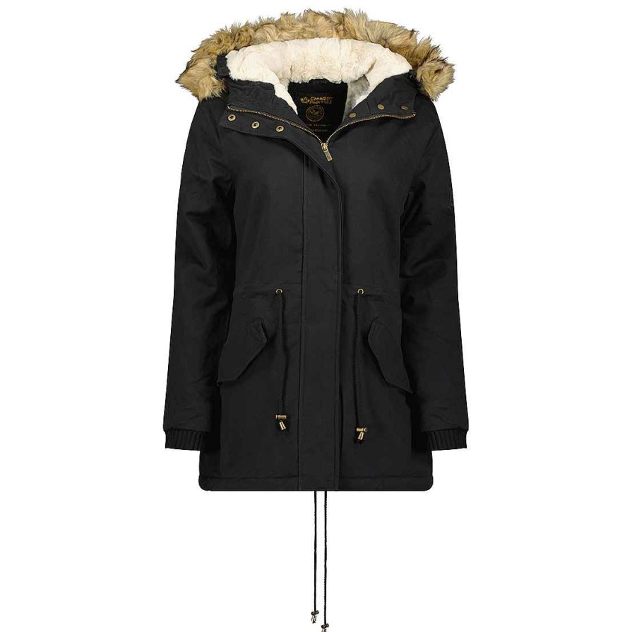 Femme Canadian Peak Parka | Ampurieak Black Rm Bs Lady 056