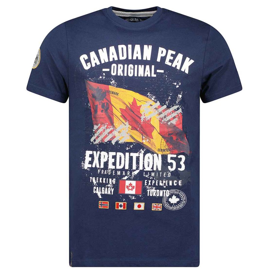 Homme Canadian Peak T-Shirt | Jitcheneak Navy Rm Men 235