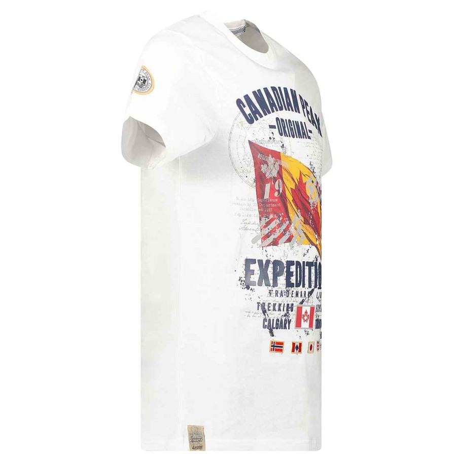 Homme Canadian Peak T-Shirt | Jitcheneak White Rm Men 235