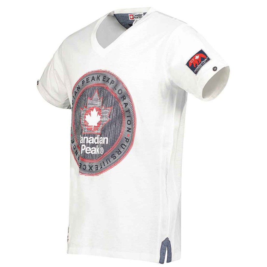 Homme Canadian Peak T-Shirt | Jimothe White Rm Cp Men 254