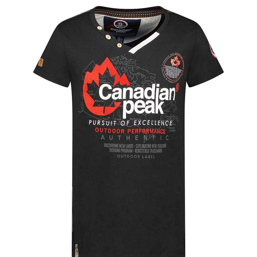 Homme Canadian Peak T-Shirt | Jomando Black Men Cp Rm Men 235