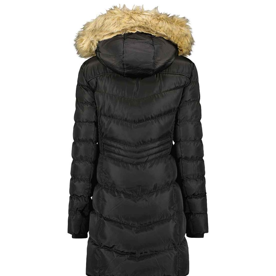 Femme Canadian Peak Parka | Badomai Long Black Rm Lady 054