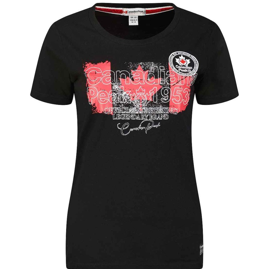 Femme Canadian Peak T-Shirt | Jarryeak Black Rm Lady 419