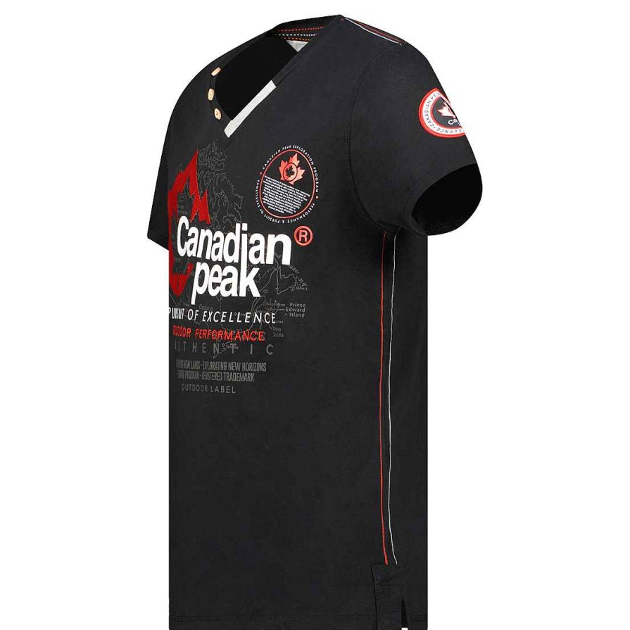 Homme Canadian Peak T-Shirt | Jomando Black Men Cp Rm Men 235