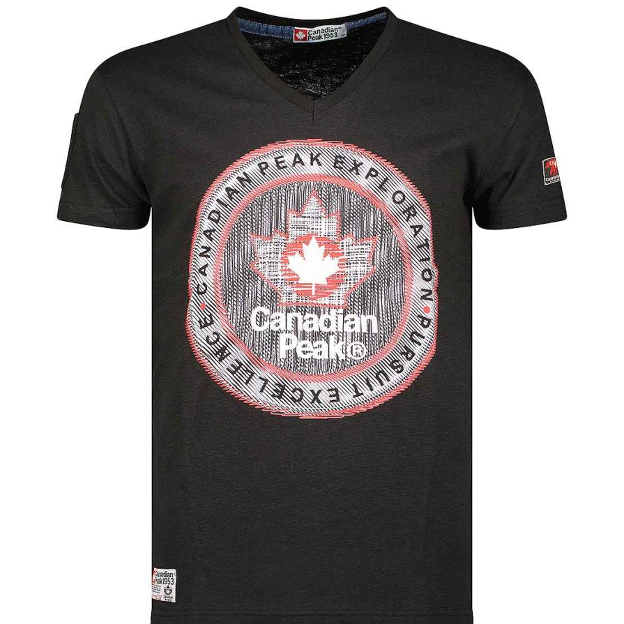 Homme Canadian Peak T-Shirt | Jimothe Ss Bs Cp Black Men 100