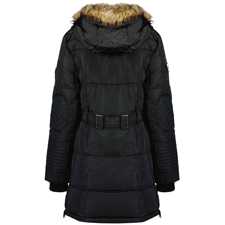 Femme Canadian Peak Parka | Beauty Black Lady 078