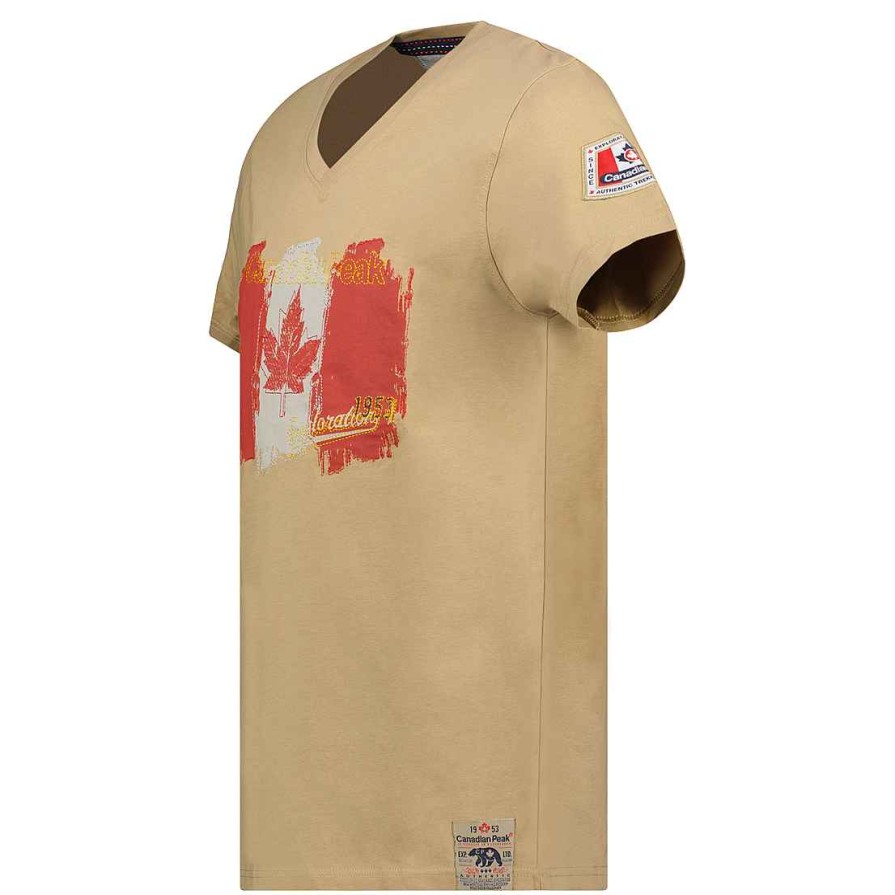 Homme Canadian Peak T-Shirt | Jerable Men Beige Cp Rm Men 235