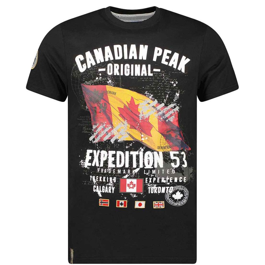 Homme Canadian Peak T-Shirt | Jitcheneak Black Rm Men 235