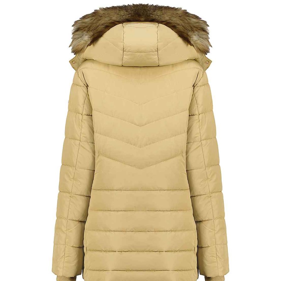 Femme Canadian Peak Parka | Ajumai Lady Beige Rm 054