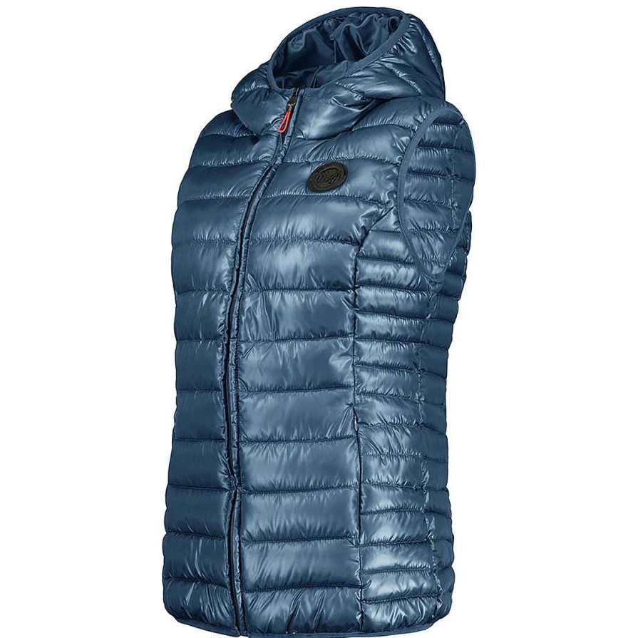 Femme Canadian Peak Gilet | Annemai Vest Hood Mt Washed Blue Lady 096