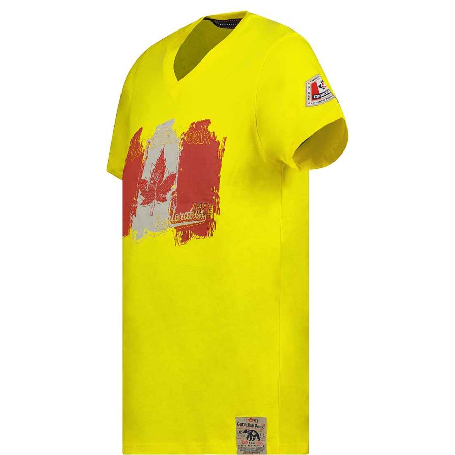 Homme Canadian Peak T-Shirt | Jerable Men Yellow Cp Rm Men 235