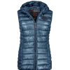 Femme Canadian Peak Gilet | Annemai Vest Hood Mt Washed Blue Lady 096