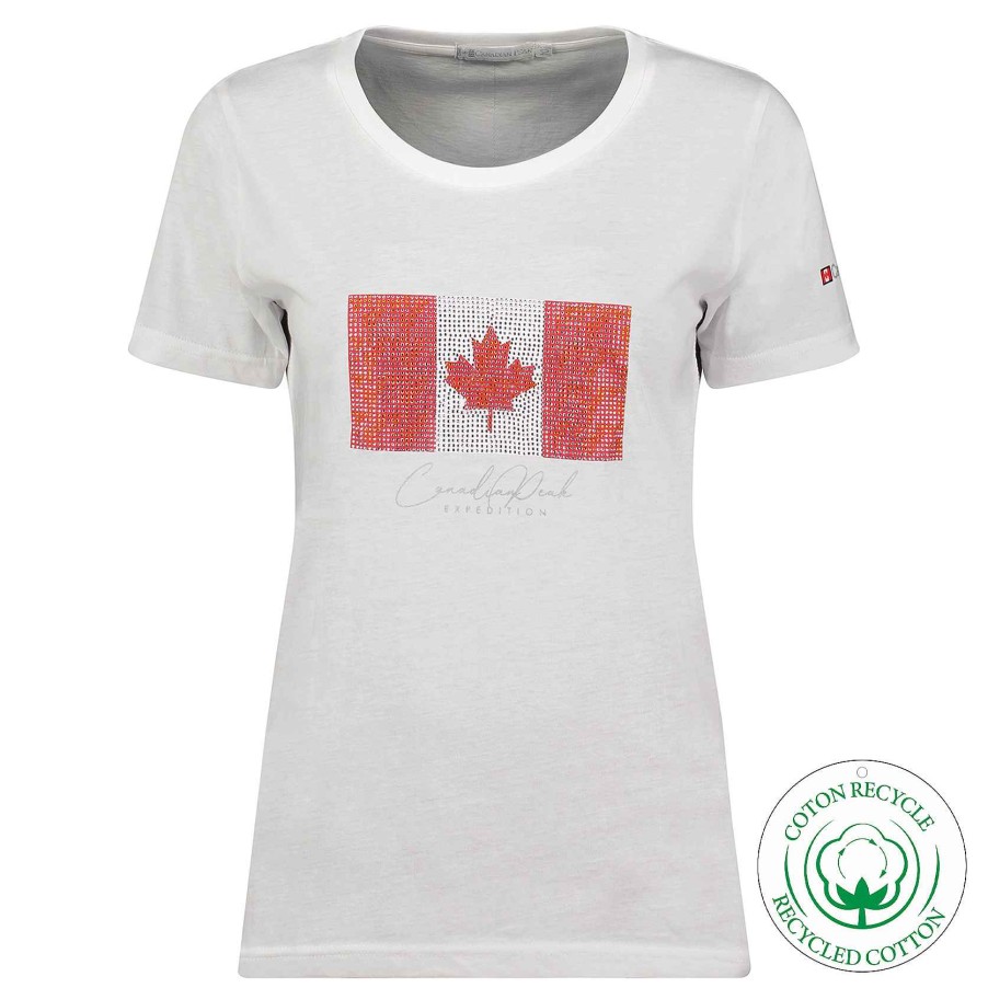 Femme Canadian Peak T-Shirt | Jwildeak White Rm Lady 204