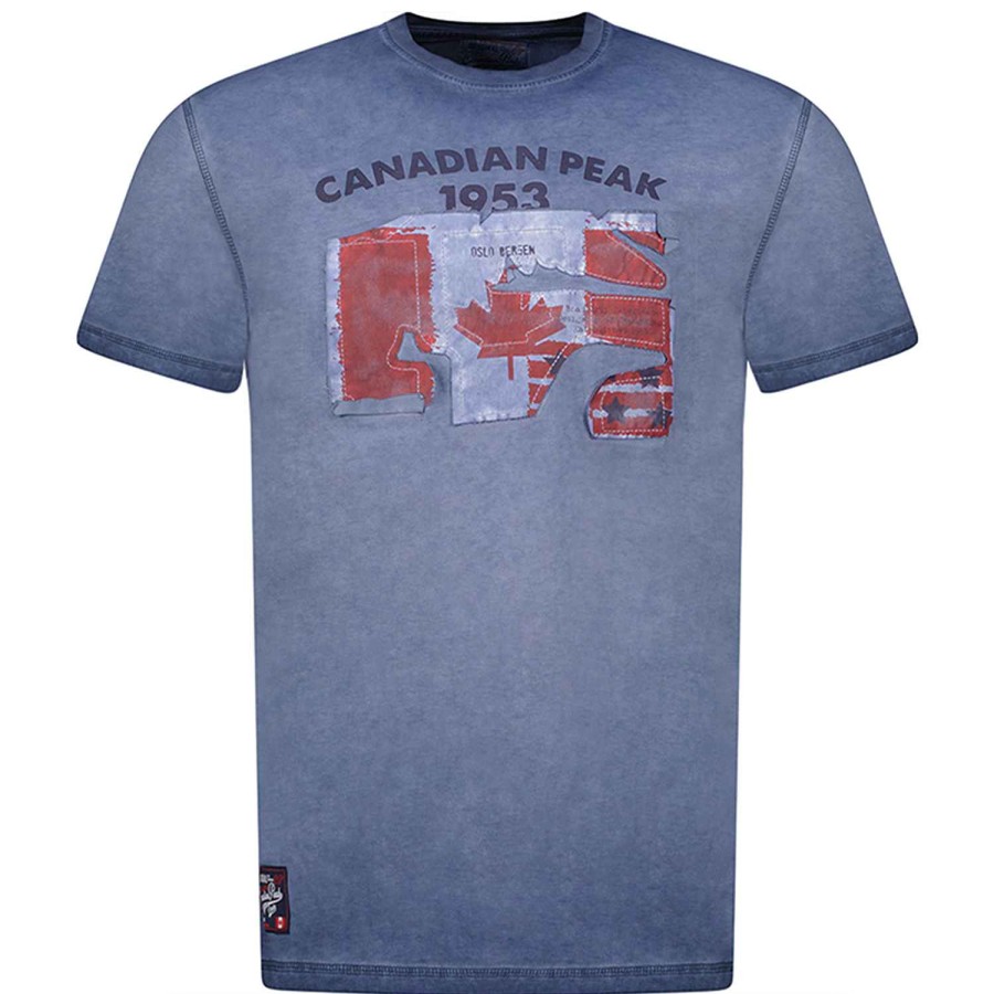 Homme Canadian Peak T-Shirt | Jotzeak Navy Men 235