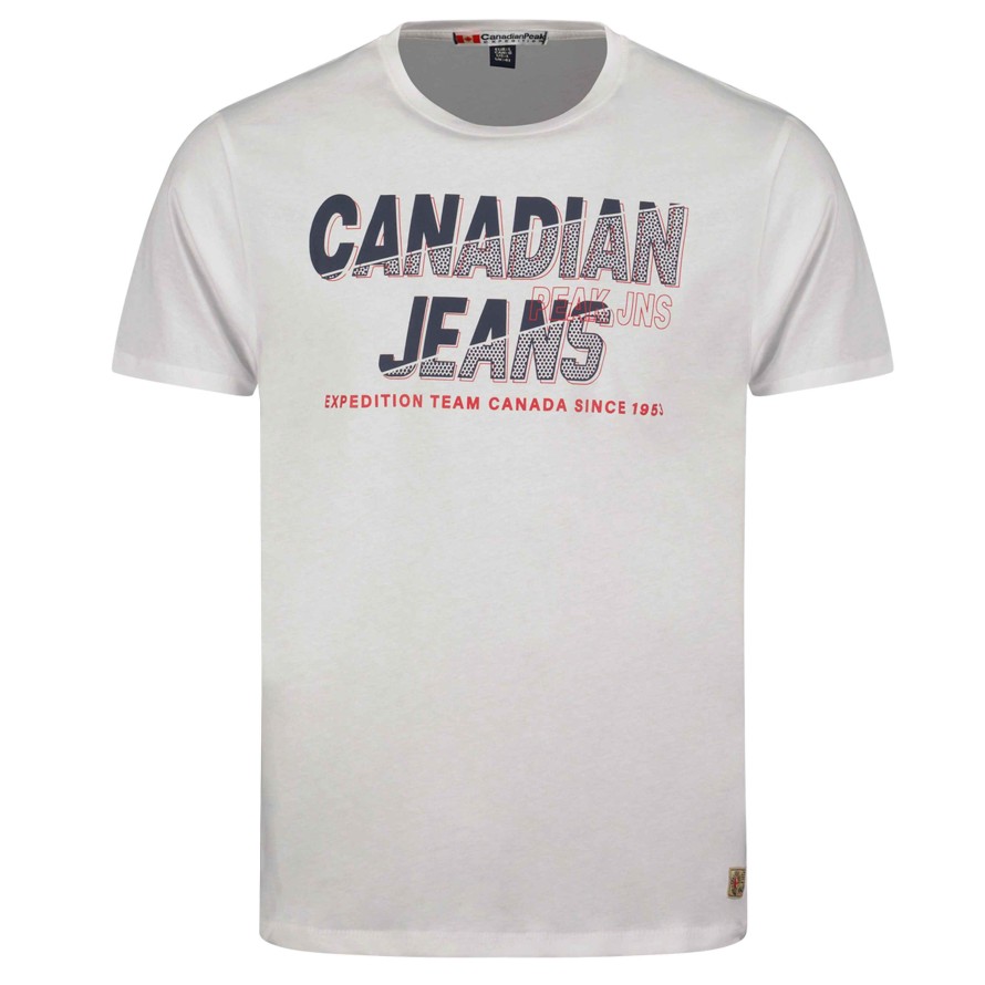 Homme Canadian Peak T-Shirt | Jaspereak White Rm Men 249