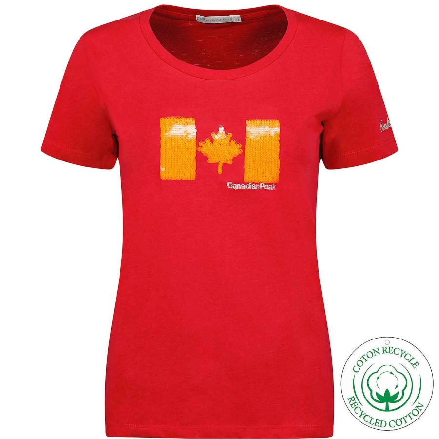 Femme Canadian Peak T-Shirt | Jonquilleak Red Rm Lady 204