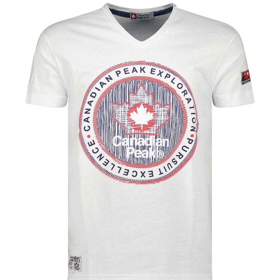 Homme Canadian Peak T-Shirt | Jimothe Ss Bs Cp White Men 100