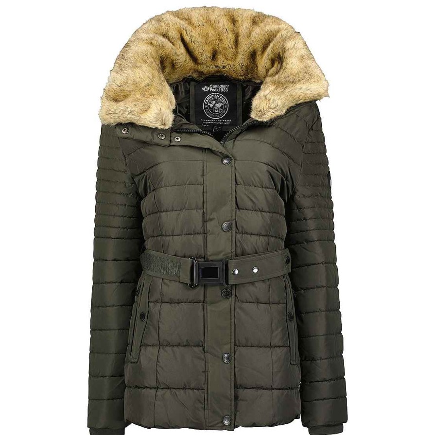 Femme Canadian Peak Parka | Belleneak Kaki Lady 001 Bs