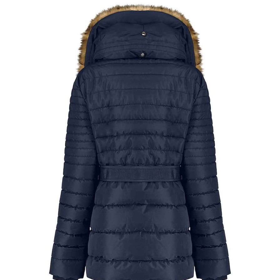 Femme Canadian Peak Parka | Belleneak Navy Lady 001 Bs